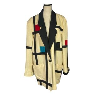 Leslie Fay Abstract Print Coat